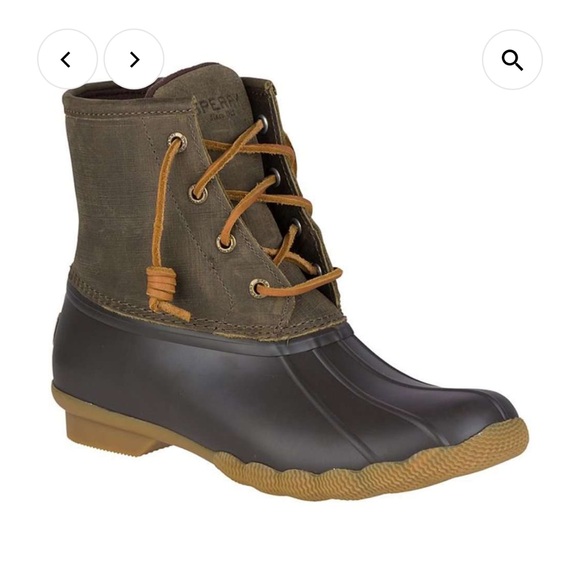 Sperry Saltwater Duck Boot in Brown and Olive by Sperry New - Picture 1 of 8